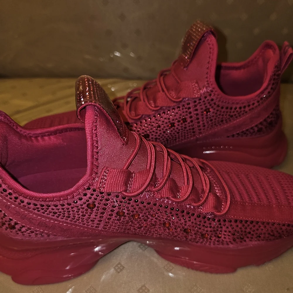 DKNY Pink Studded Sneakers Sz 9 - Picture 4 of 8
